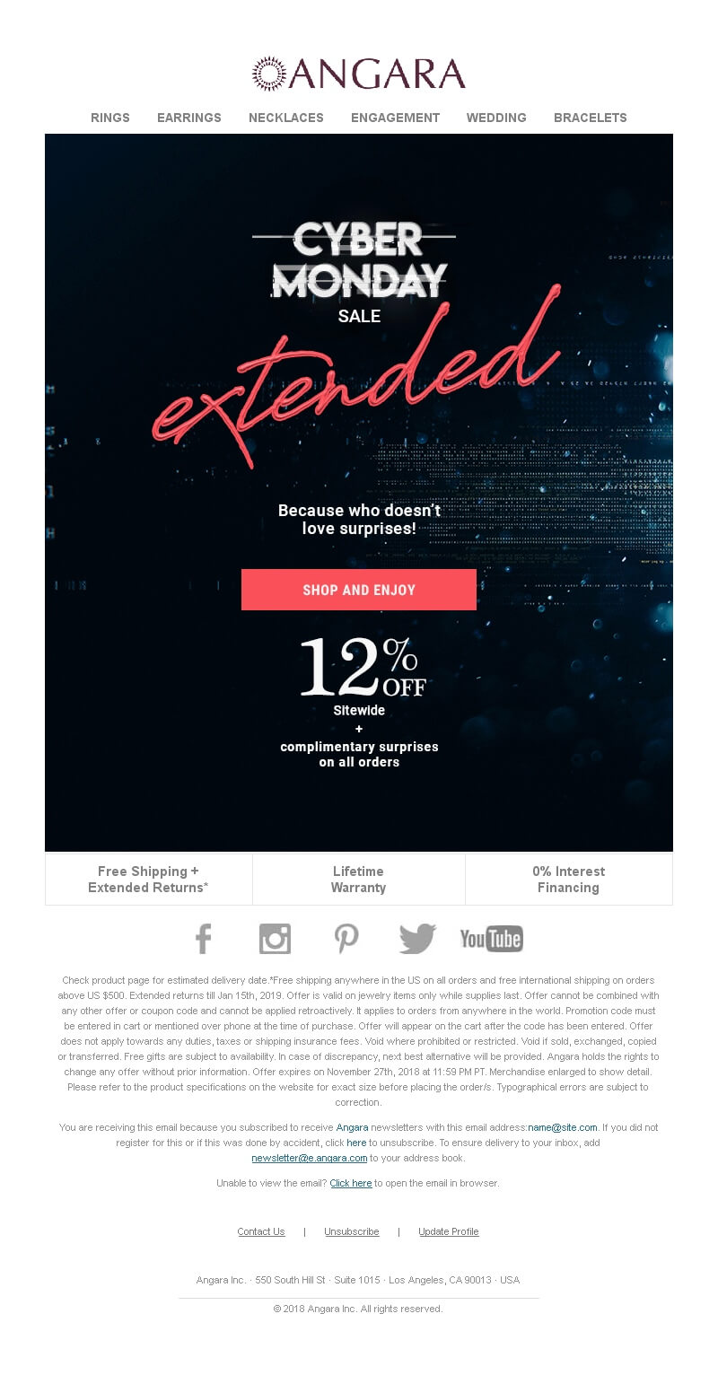 An email announcing that the sale has been extended