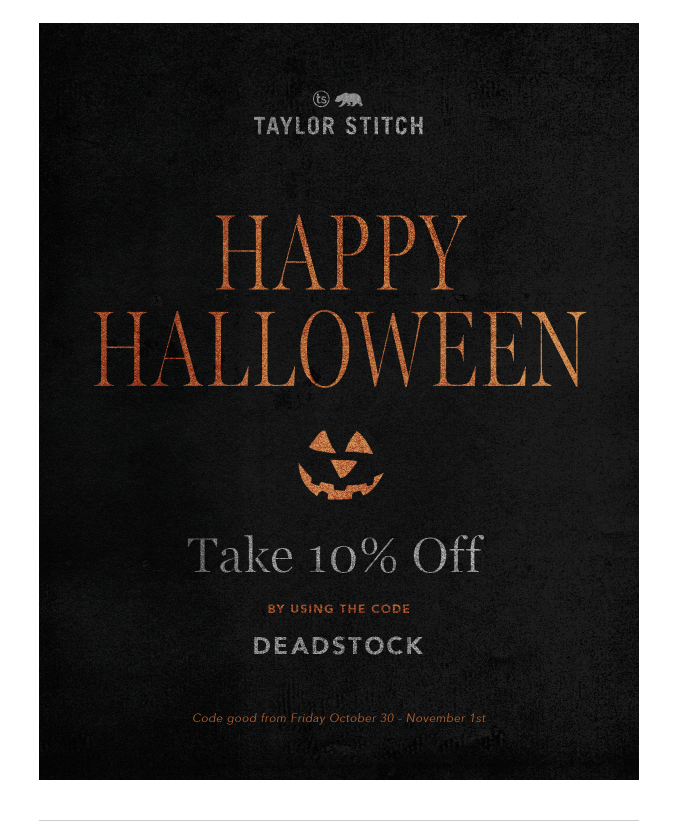 Halloween Email by Taylor Stitch