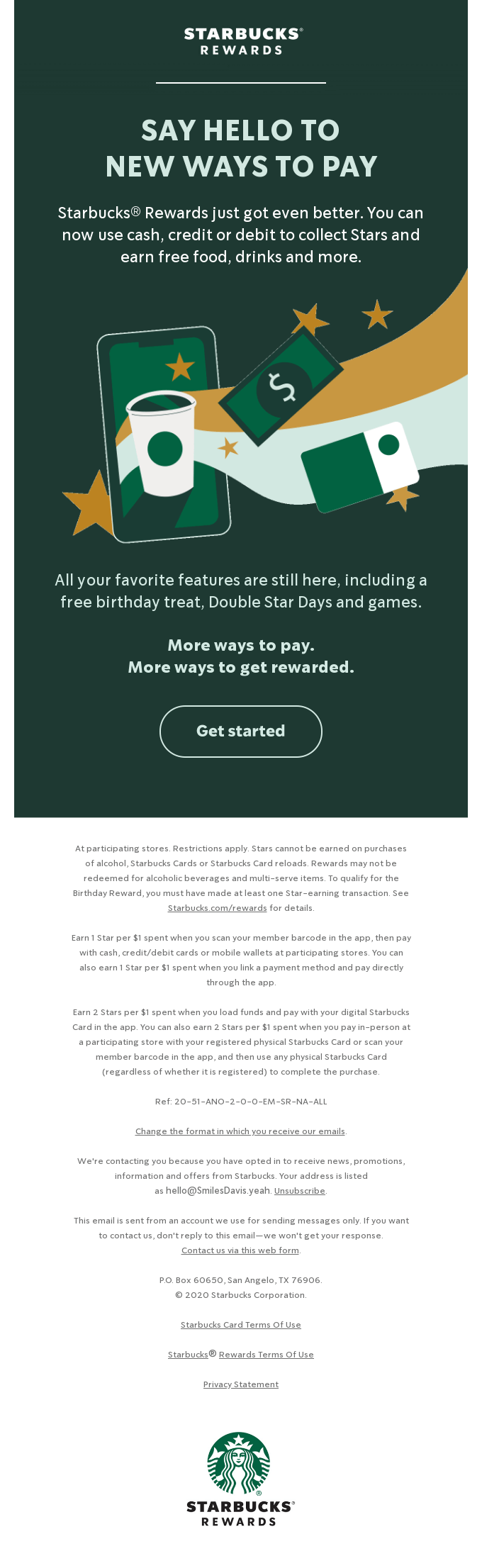 Example of Email Campaign by Starbucks
