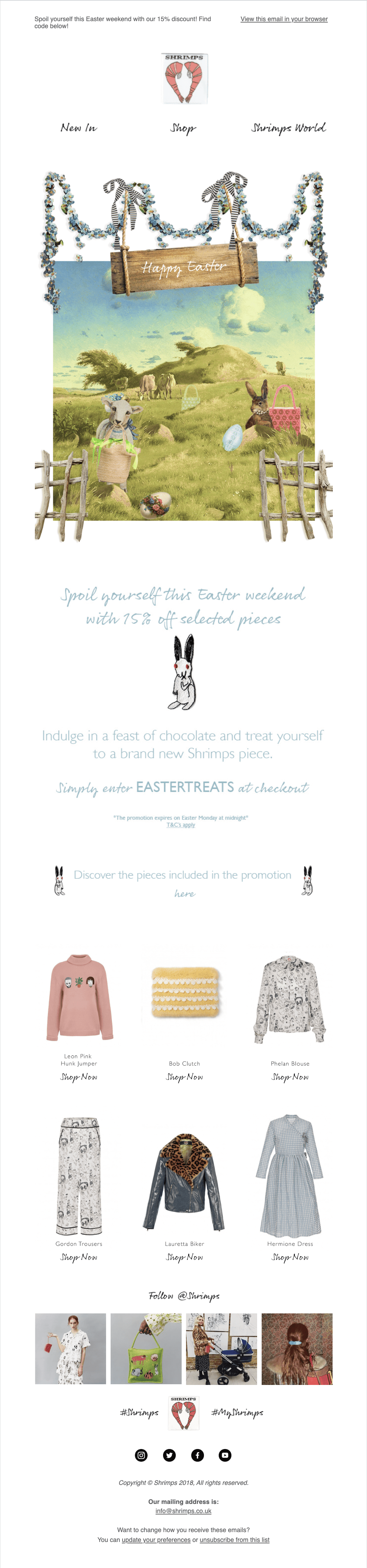 Easter Email Example by Shrimps (UK)