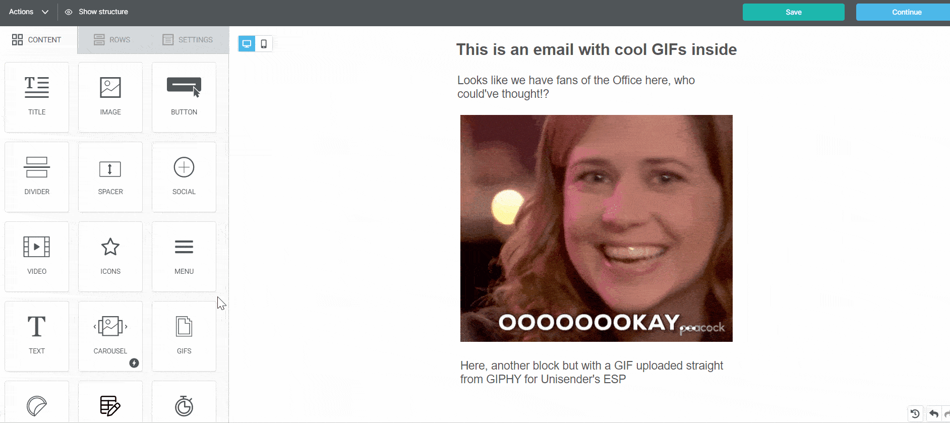 Adding GIFs from GIPHY