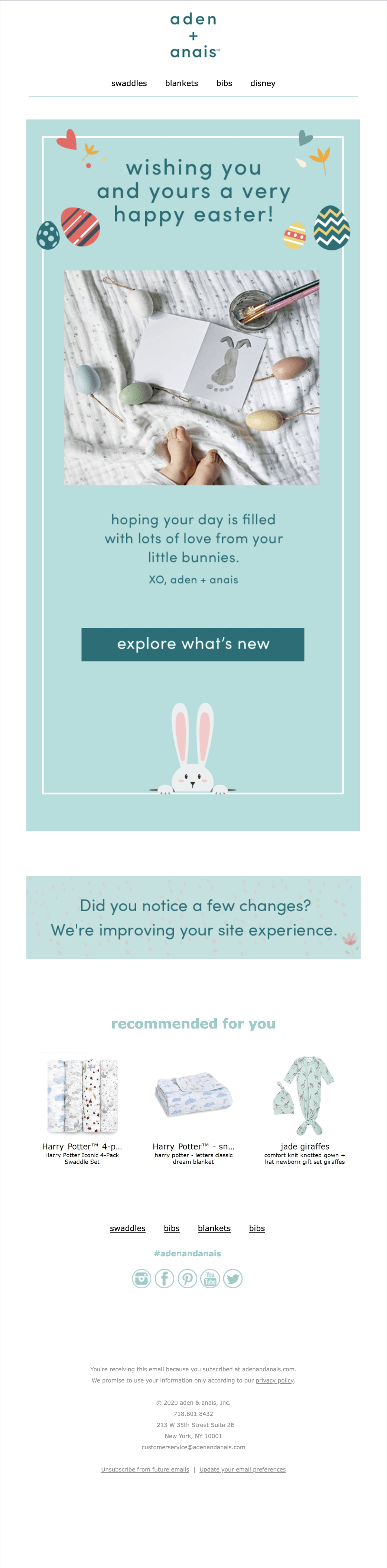 Easter Email Example by Aden + Anais