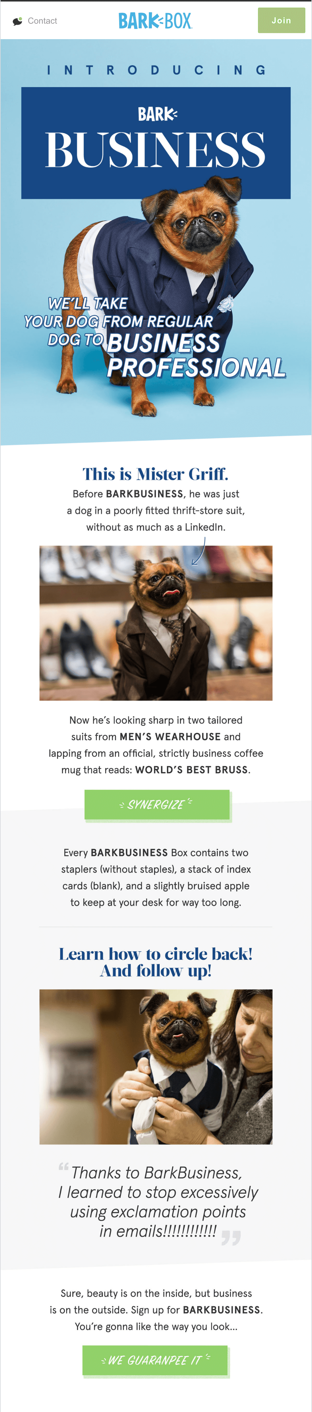 April Fools’ Email Example by BarkBox