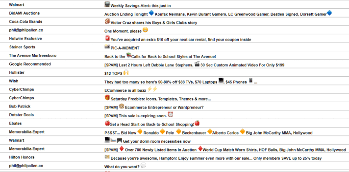 emails with emojis in the inbox