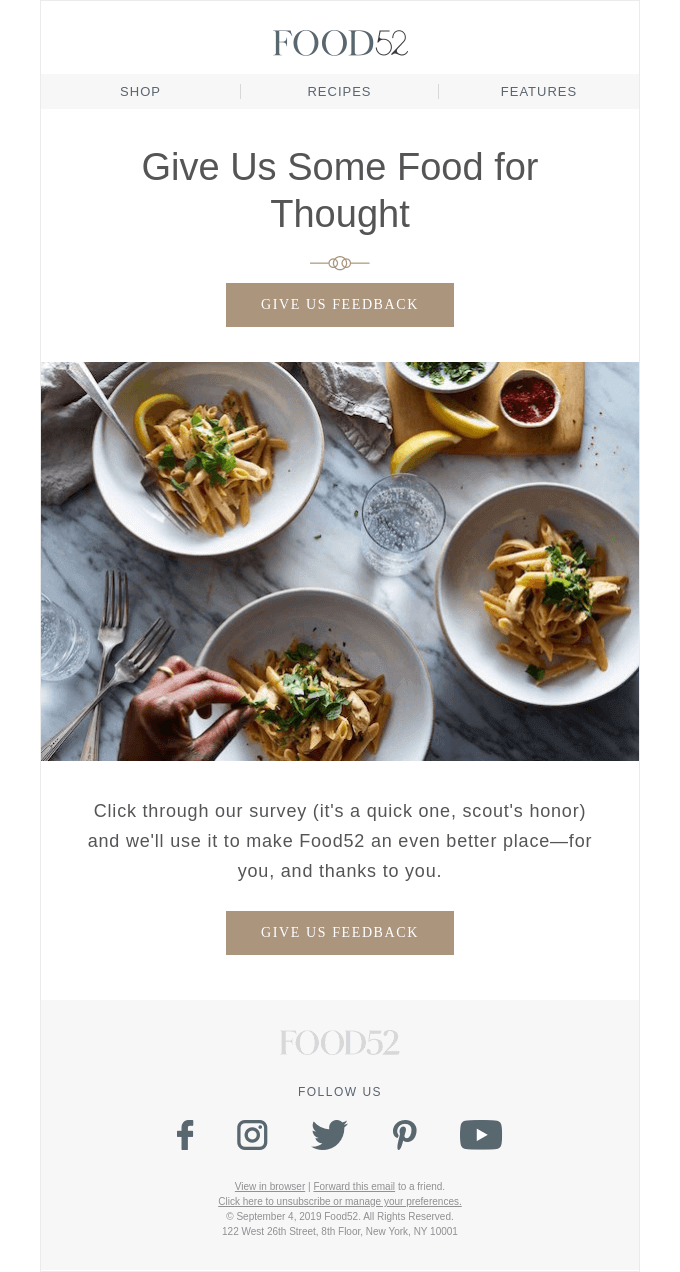 Email from Food52