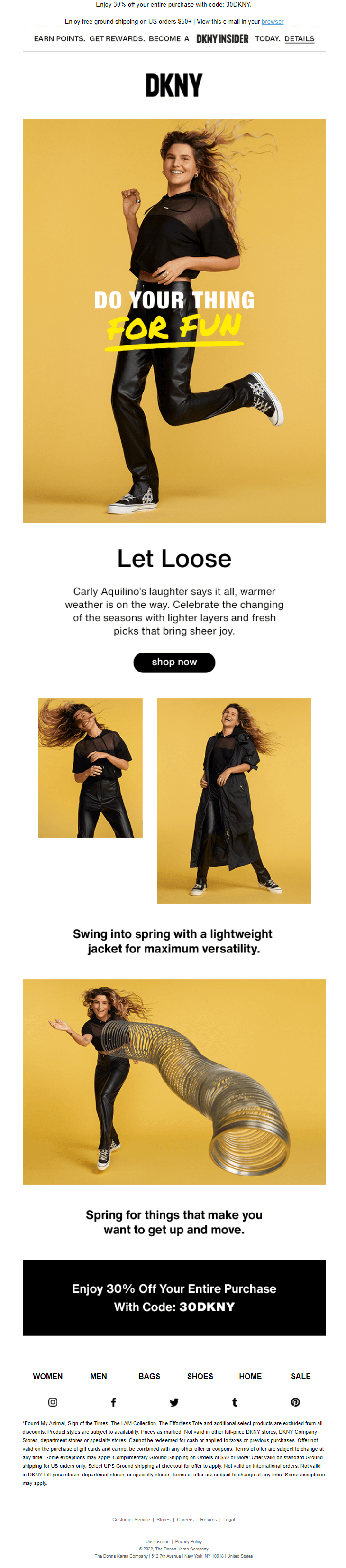 DKNY Spring Summer 2022 email