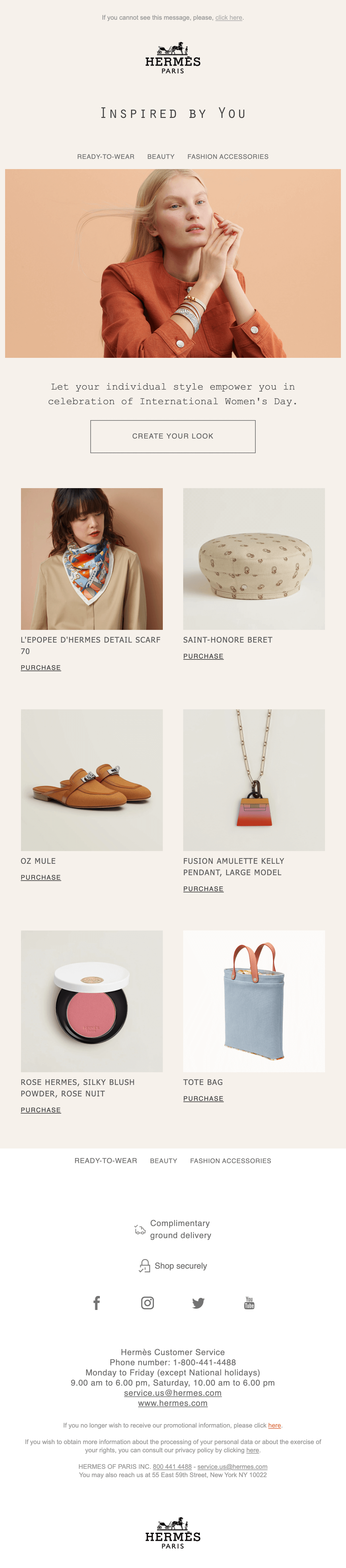 Email design by Hermes