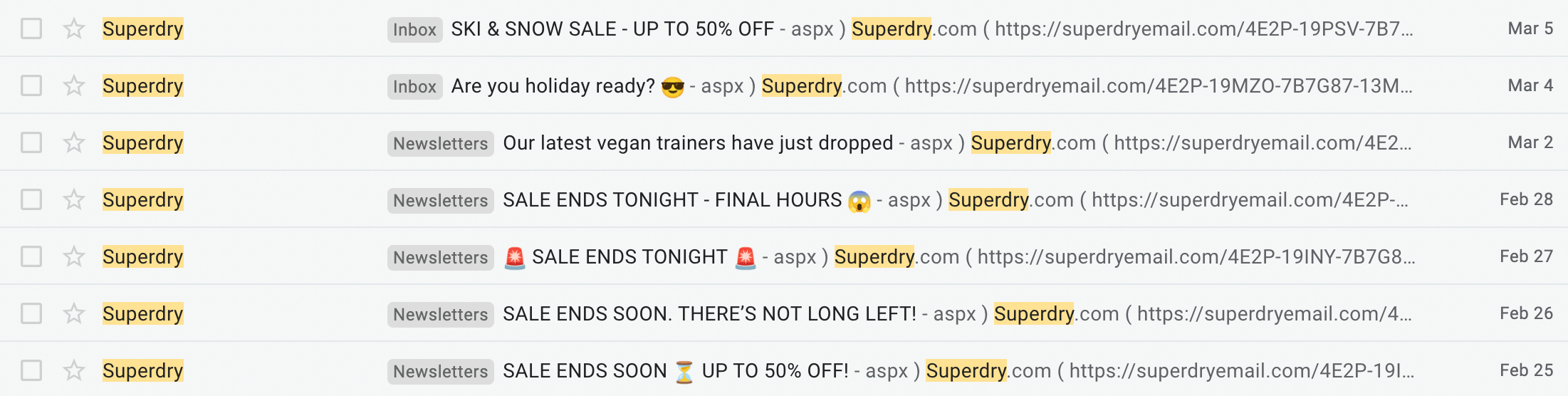 Emails by Superdry