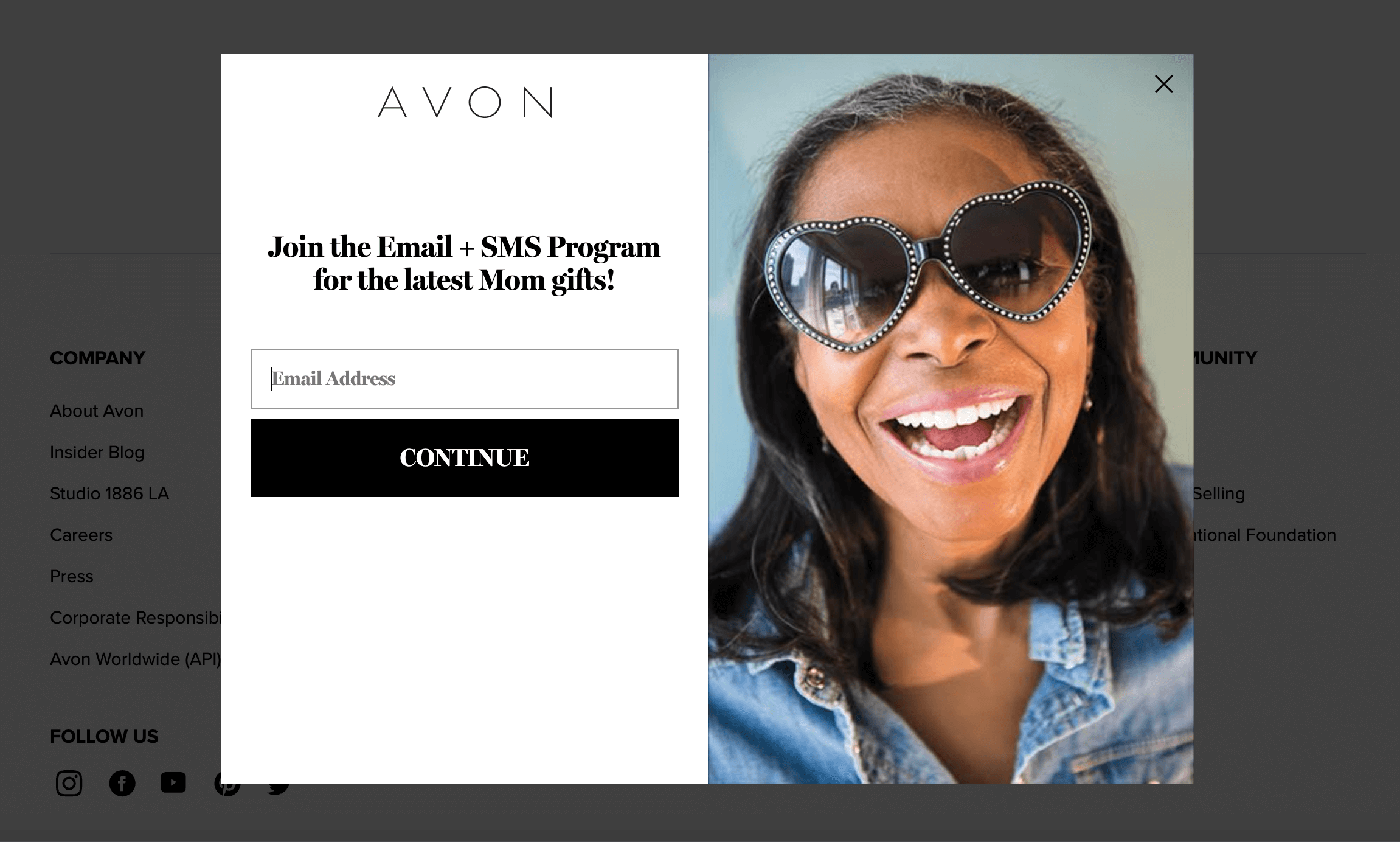A pop-up example by Avon