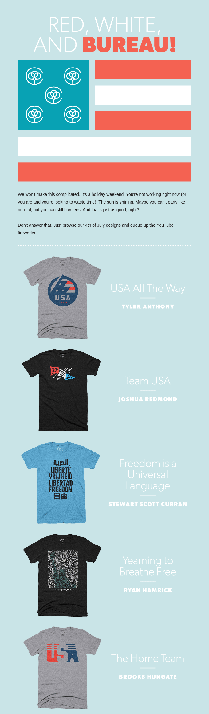 Independence Day email from Cotton Bureau