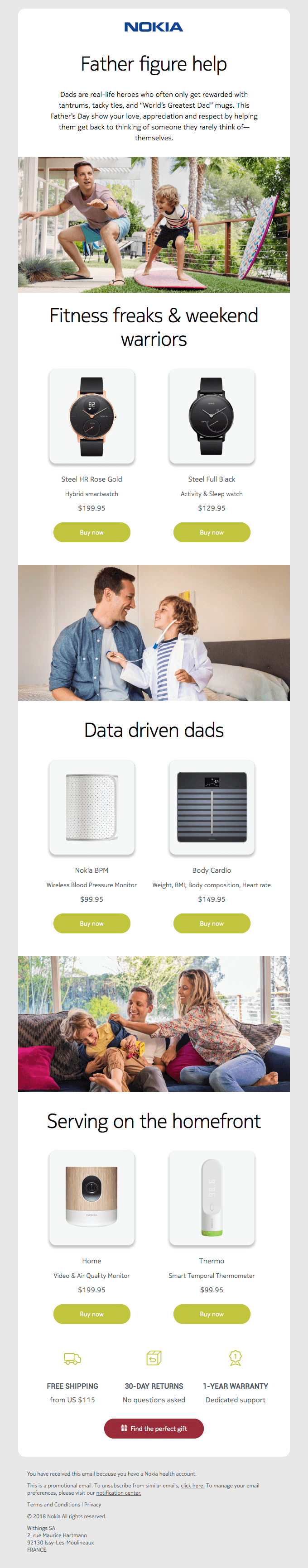 Father’s Day email from Withings