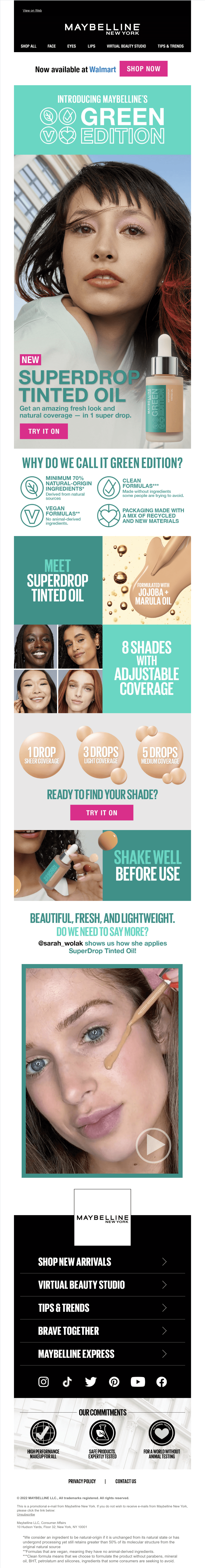 Inclusive email marketing campaign example by Maybelline