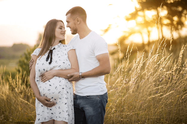Stock photo of a couple expecting a baby