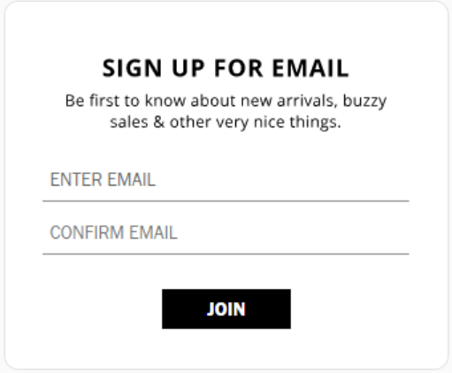 A subscription form on the website