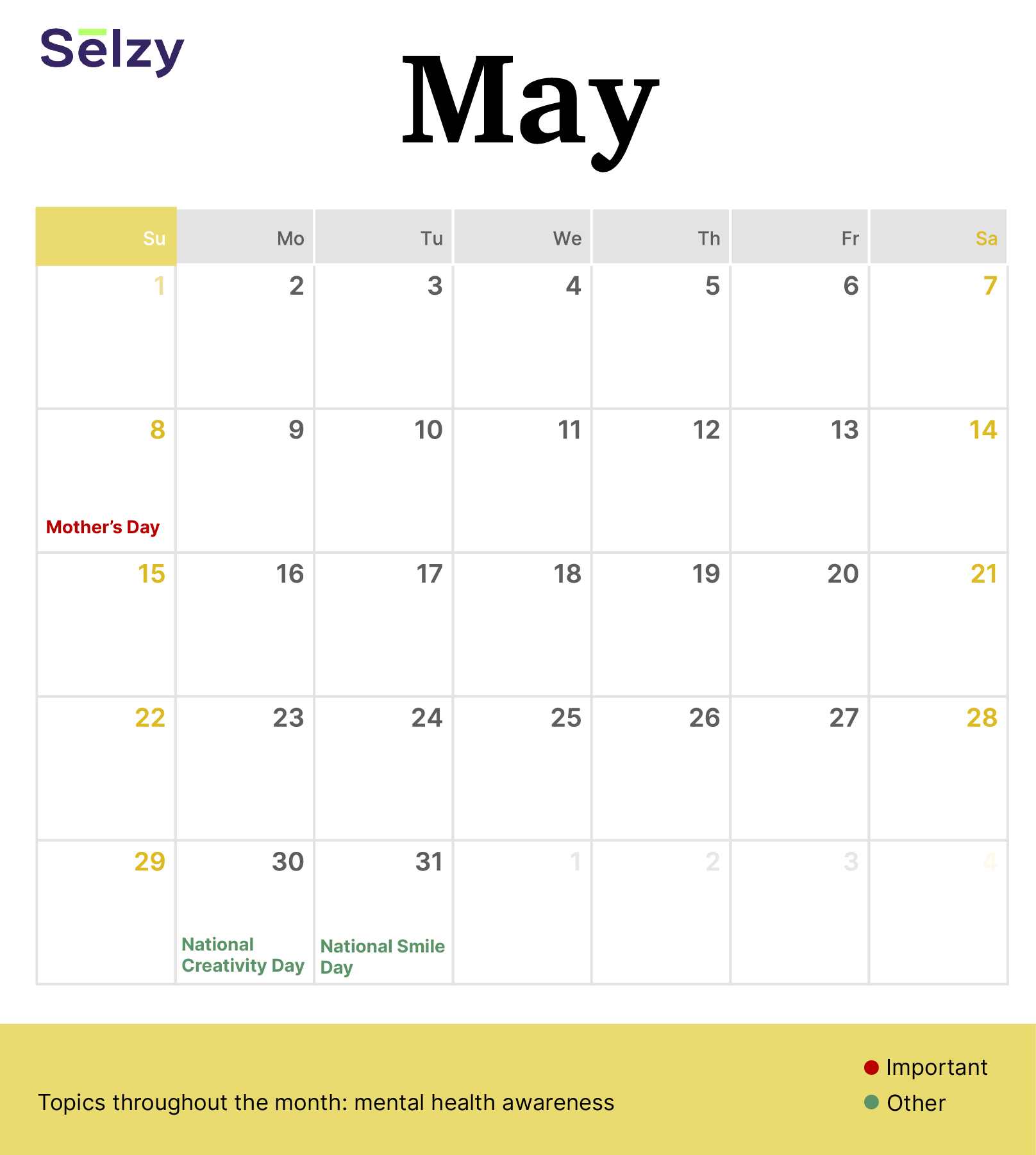 Holiday Marketing Calendar – May