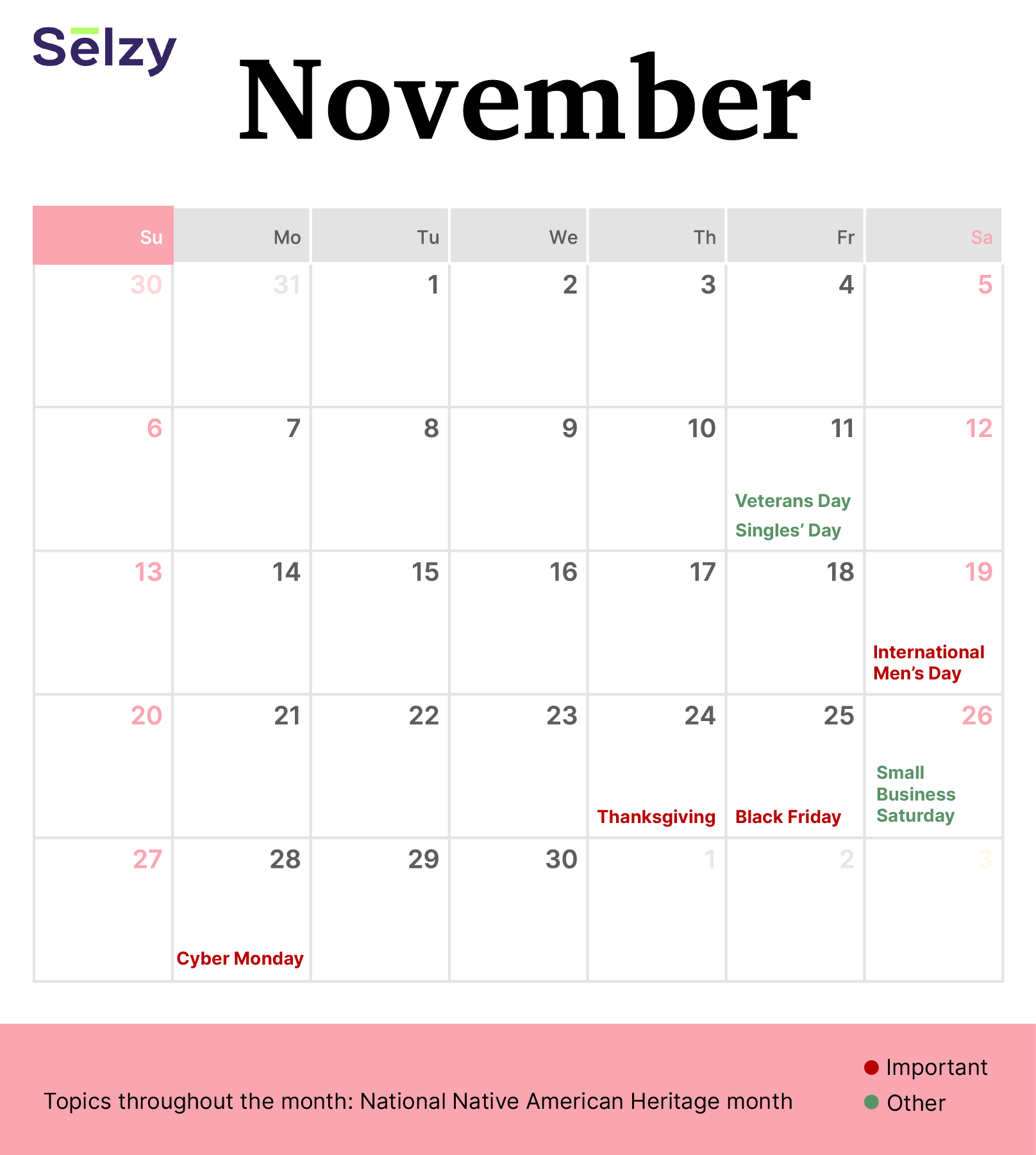 Holiday Marketing Calendar – November