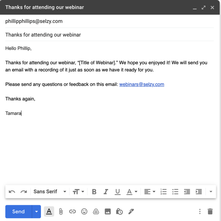 How to Write A Good Webinar Follow-Up Email | Selzy Blog