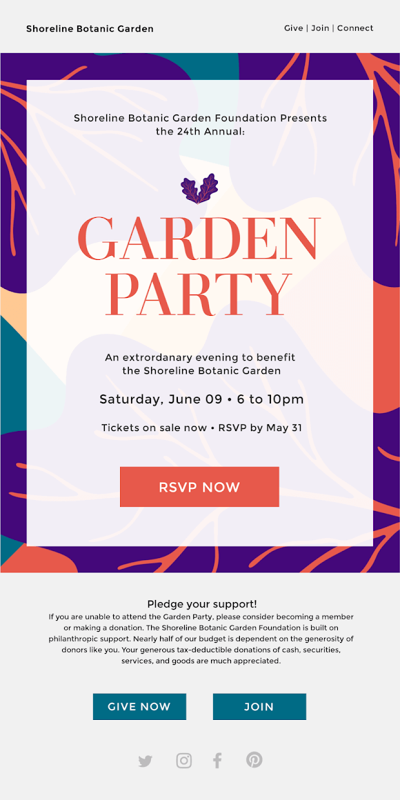 Shoreline Botanic Garden Foundation garden party email