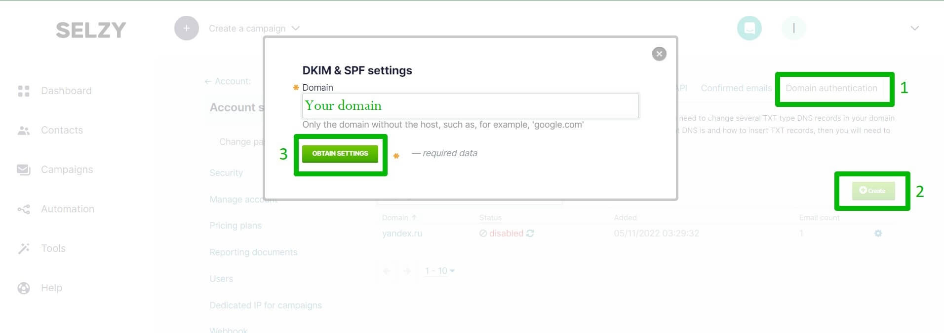 DKIM and SPF settings