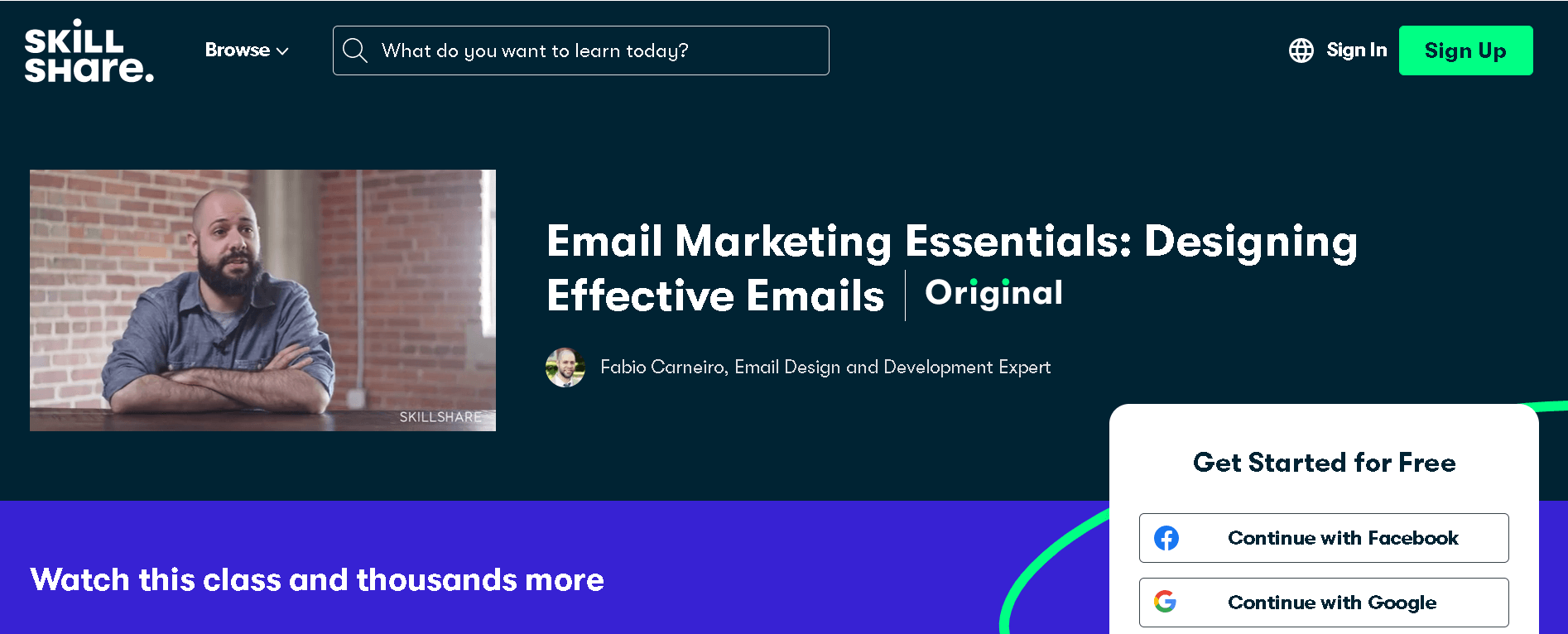Email Marketing Essentials: Designing Effective Emails course by Skillshare