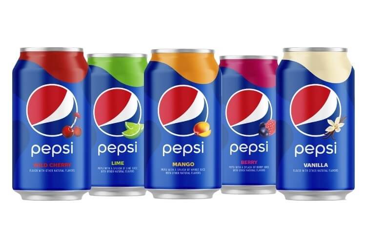 Flavored Pepsi packaging