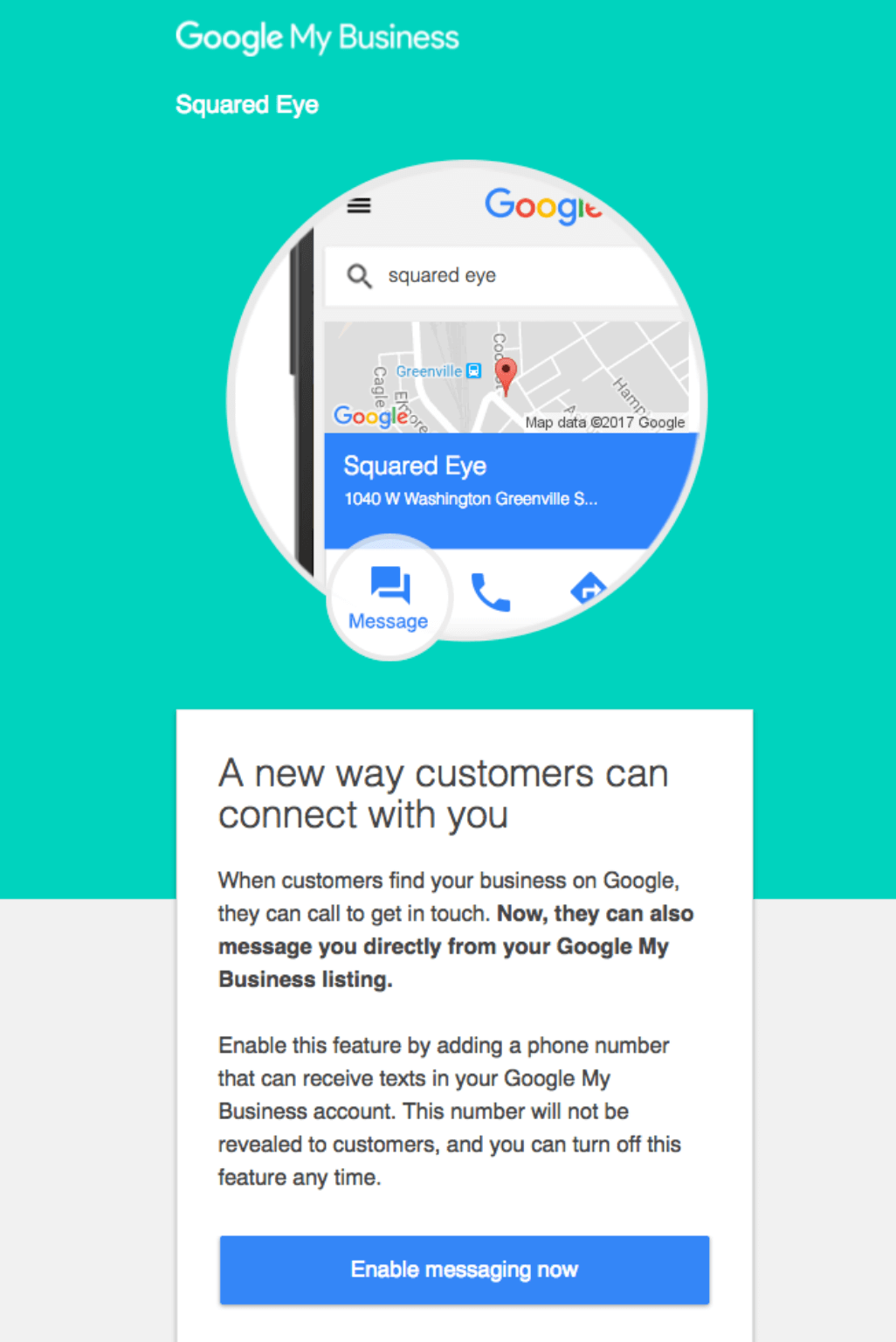Email from Google My Business
