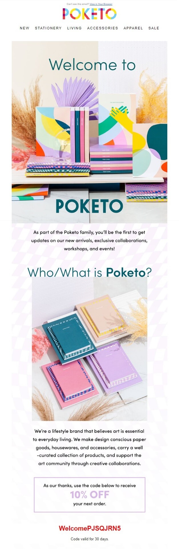 Poketo welcome email