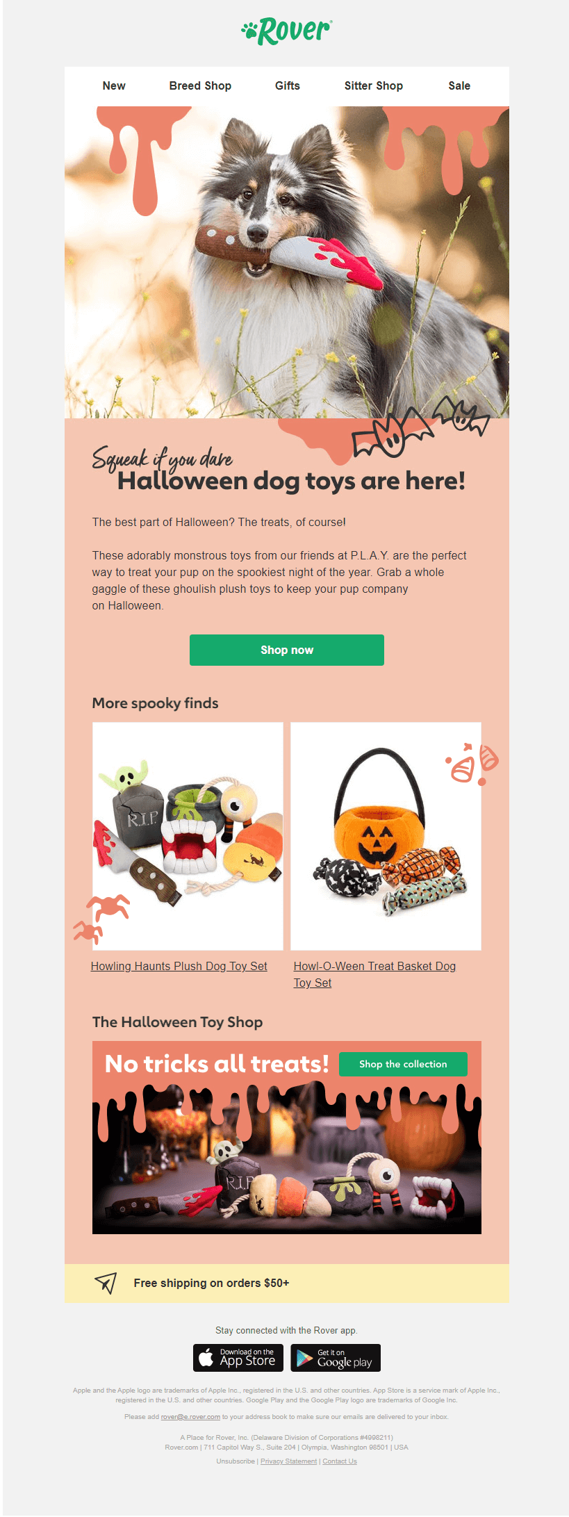 Rover Halloween email