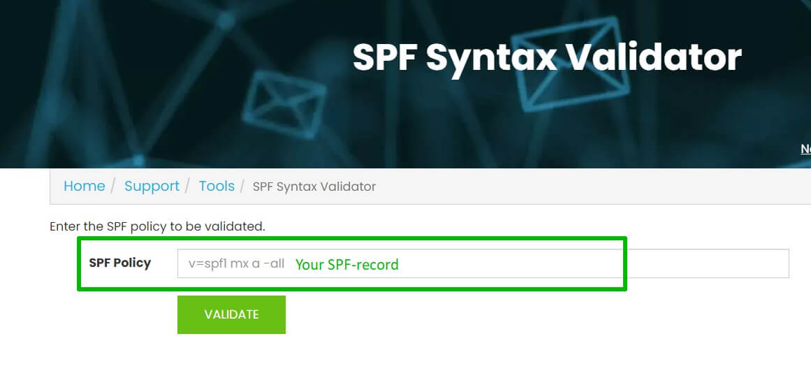 SPF Syntax Validator check process