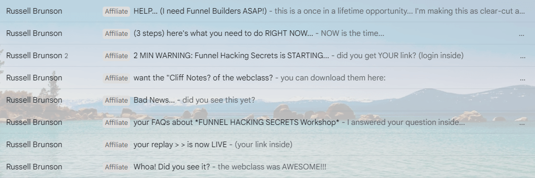 Over-sensationalizing, strange formatting and all-caps in the emails from ClickFunnels