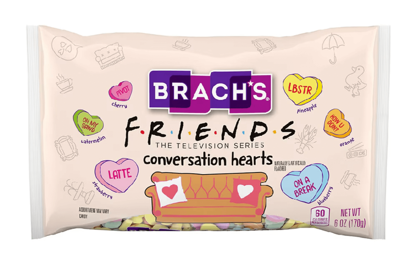 Brach’s candy hearts in collaboration with Friends TV series