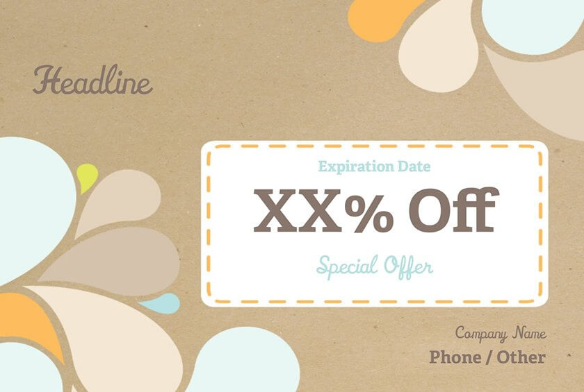 An example of a coupon template by VistaPrint