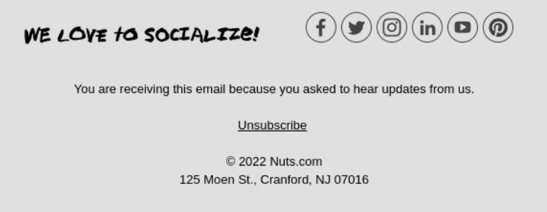 A Nuts.com email footer