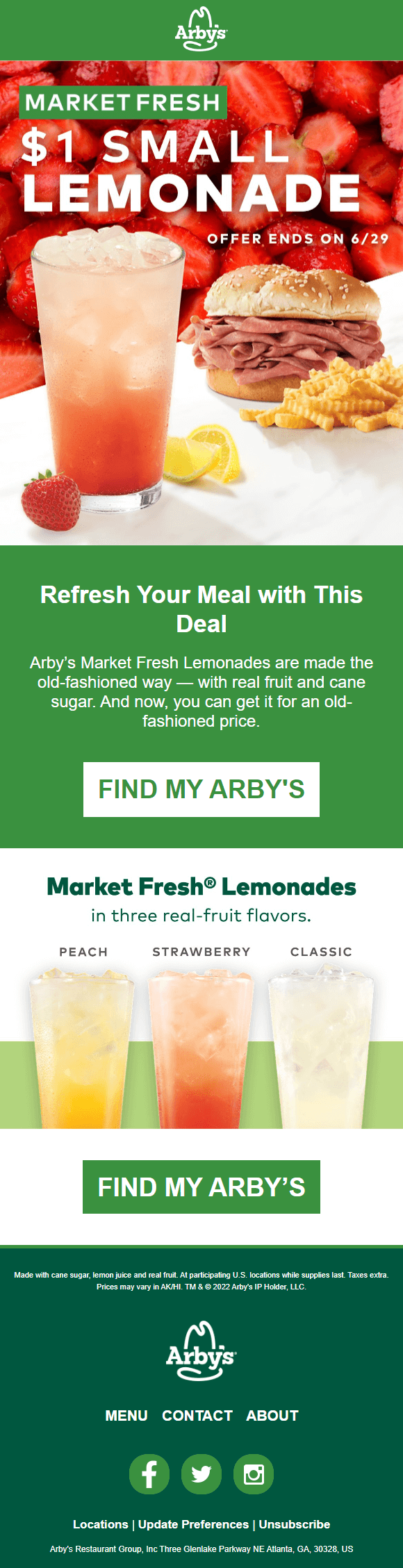 Arby’s email campaign