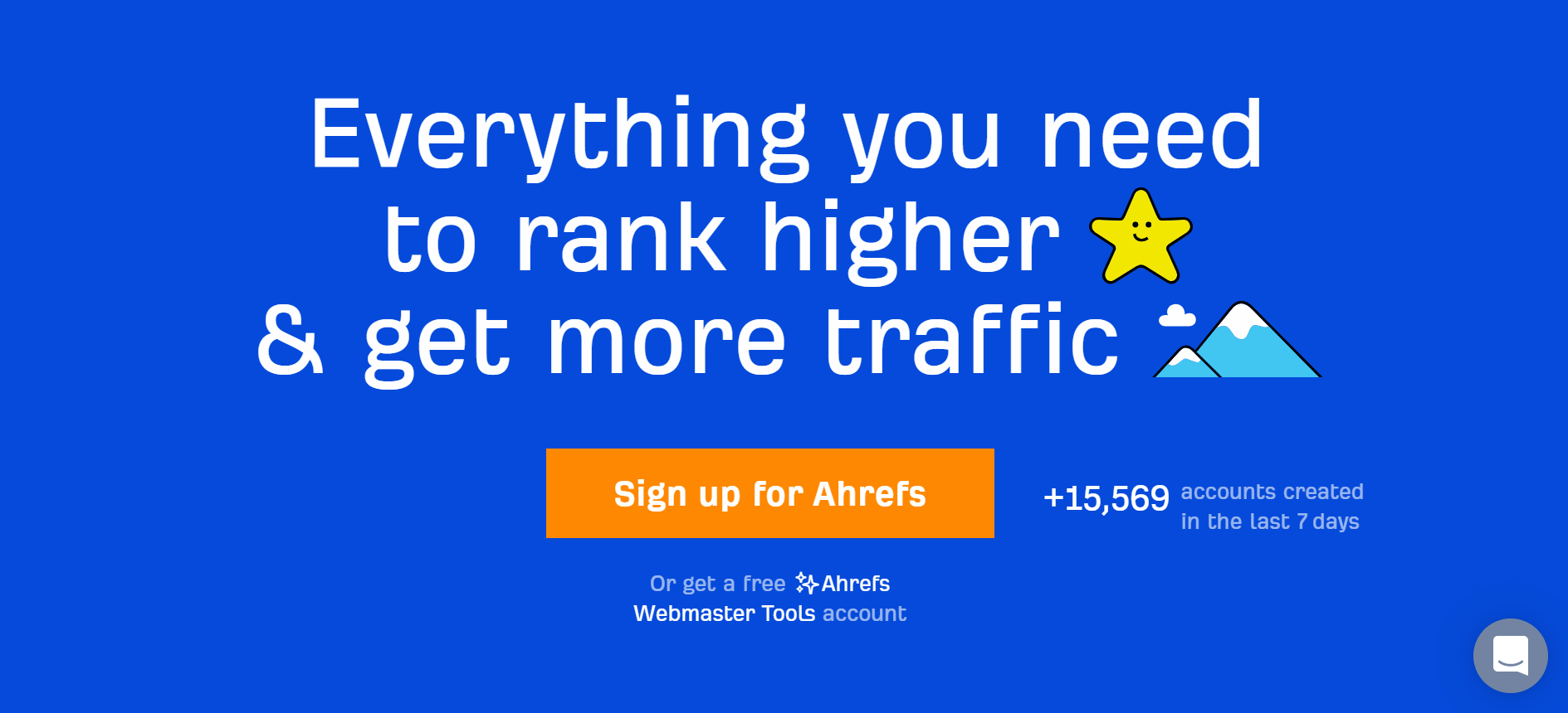 Ahrefs displays how many new accounts were created in the last week
