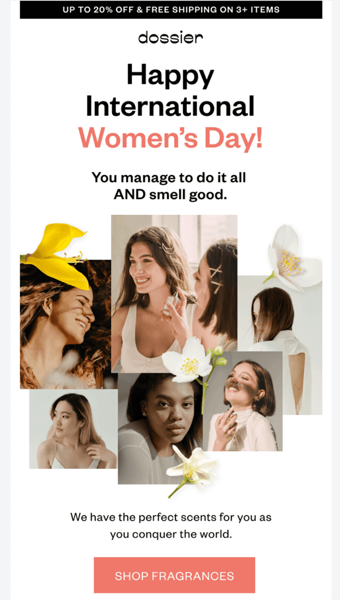 A Woman’s Day email with a CTA to shop fragrances