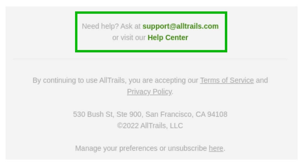 A no-reply email with a link to a dedicated help center