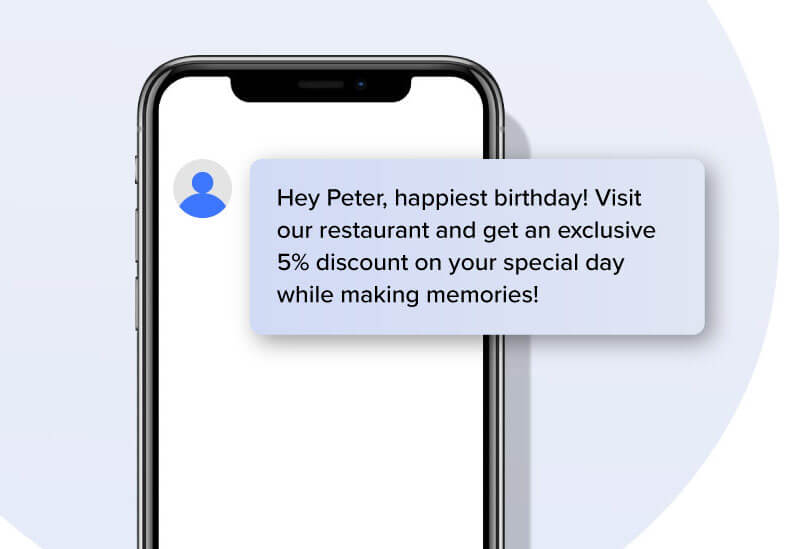 An SMS example with birthday greetings