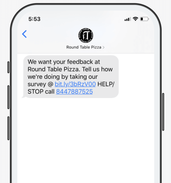 A feedback SMS example