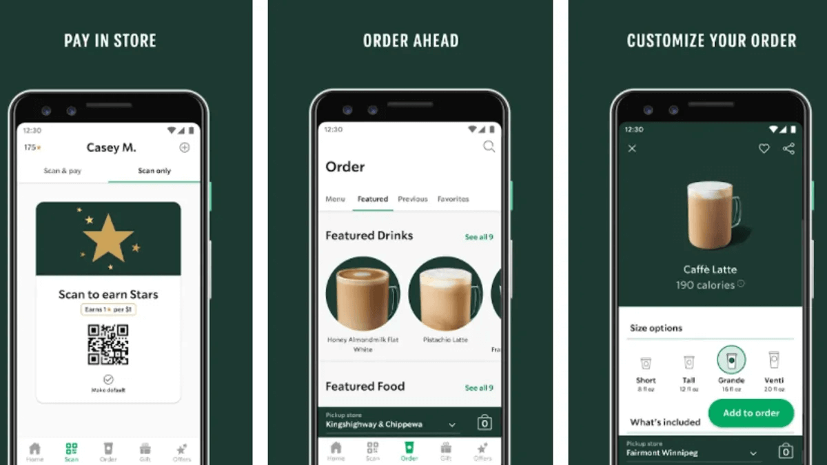 Starbucks Rewards screenshots