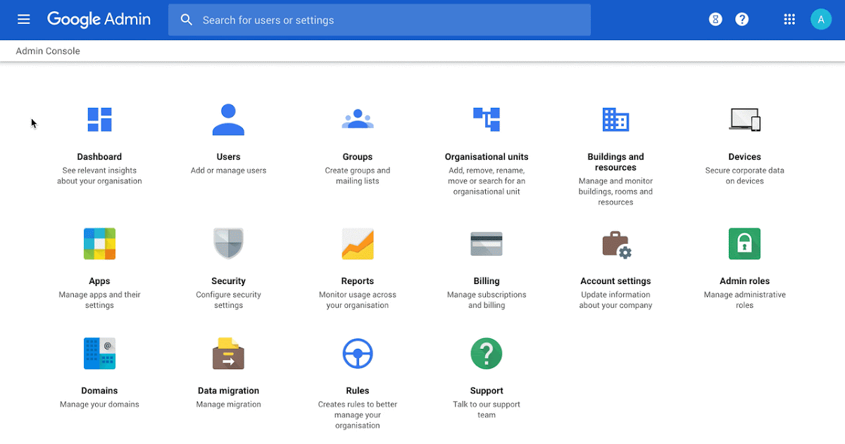 A screenshot showcasing the Google Workspace Admin console.