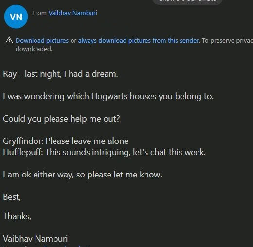 Spam email Harry Potter