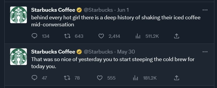 Starbucks’ humorous tweets