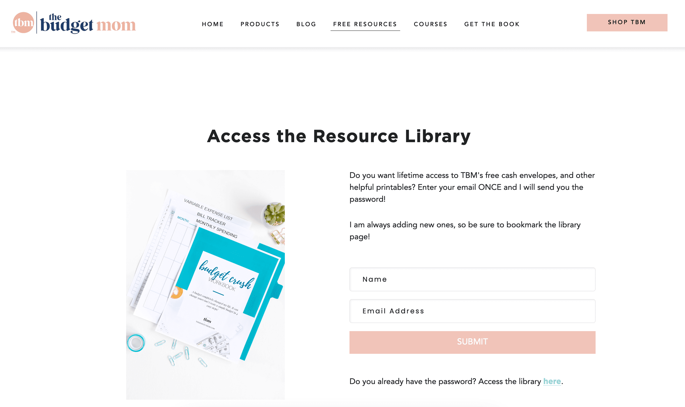 A resource library lead magnet