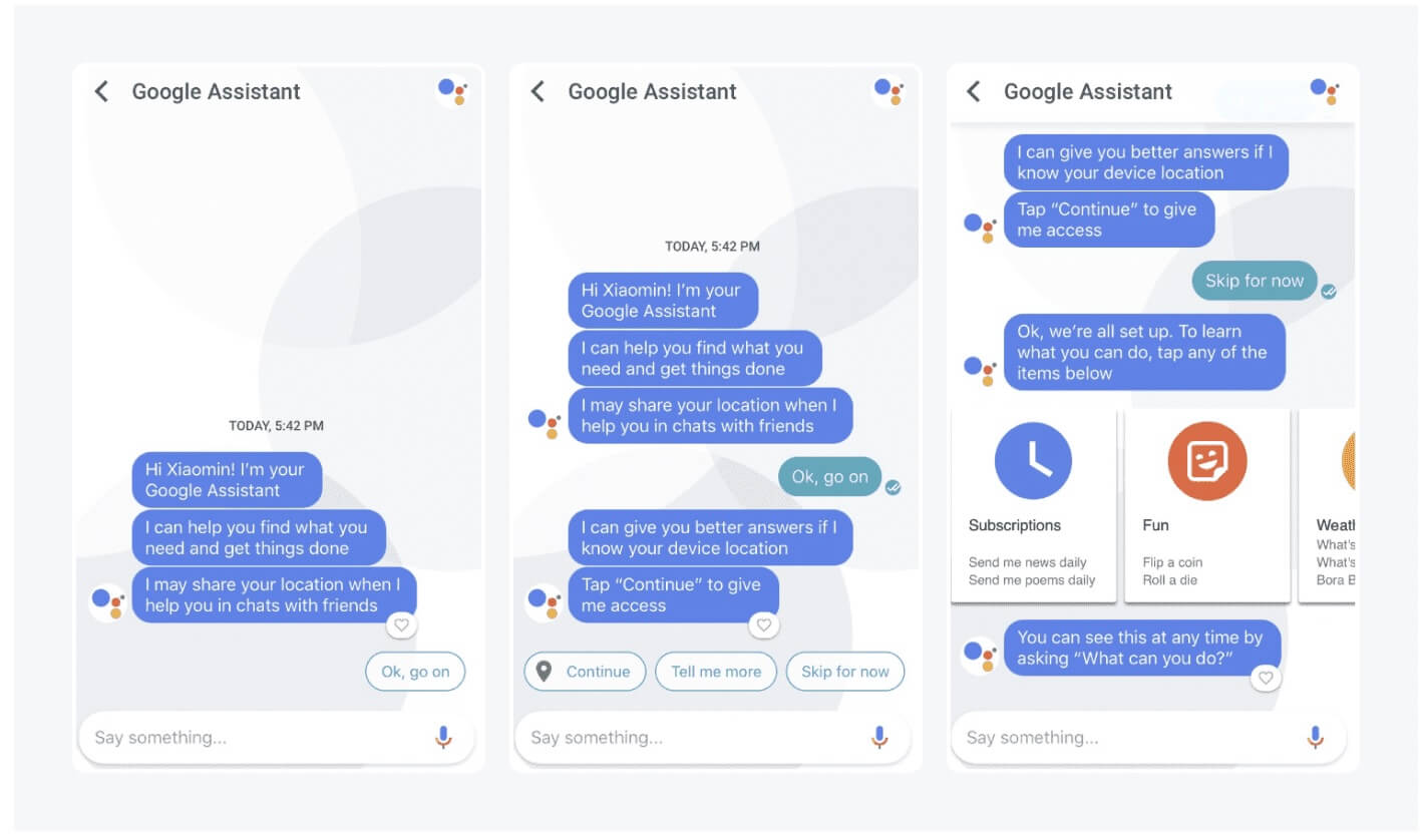 Example of a session with a chatbot