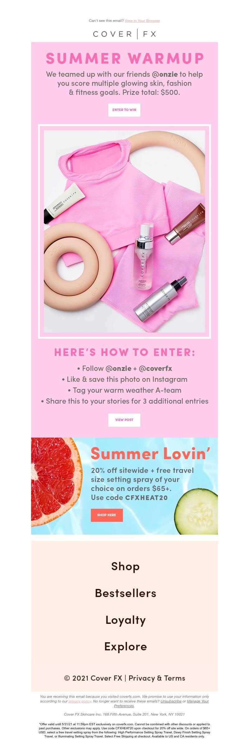 Summer giveaway email