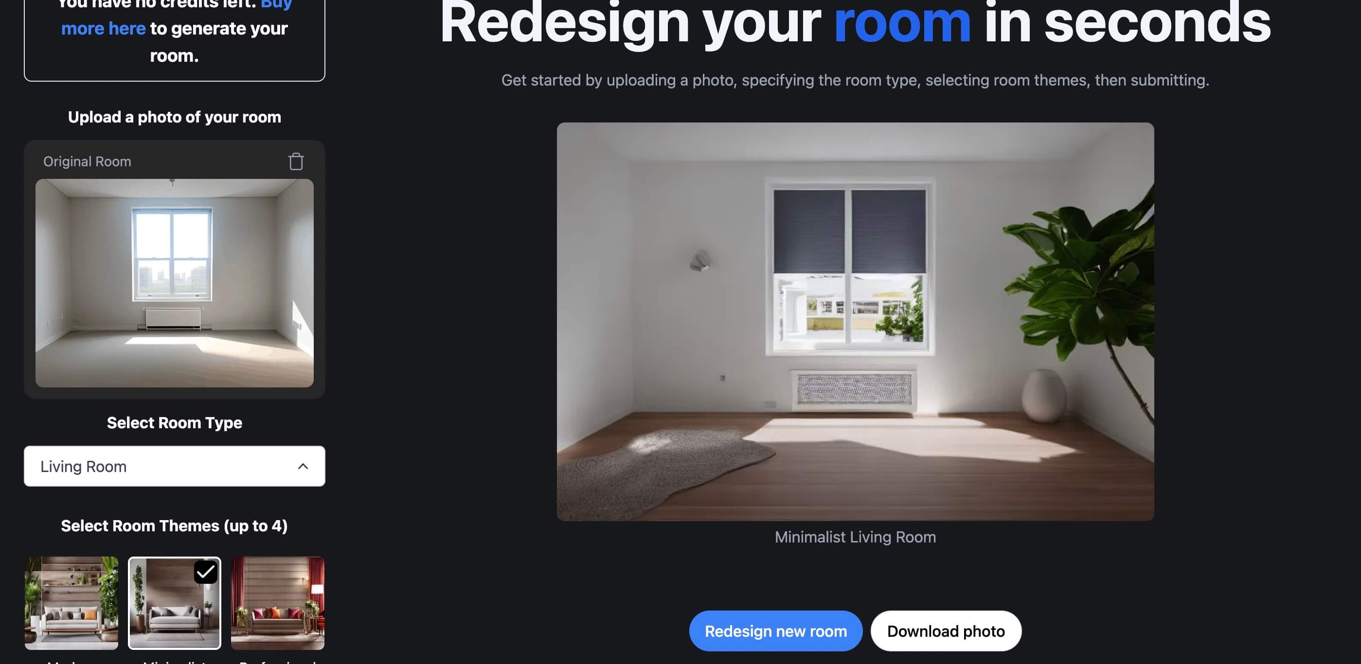 Room GPT interface and design sample