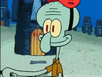 Squidward repeating the same daily routine and getting more and more unhappy with it