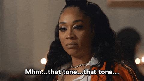 A GIF of Mimi Faust saying: Mhm… that tone…that tone…