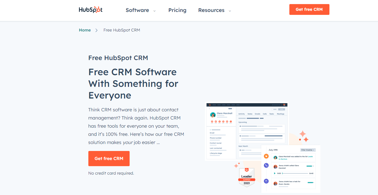 HubSpot has a sales CRM platform with powerful email marketing features